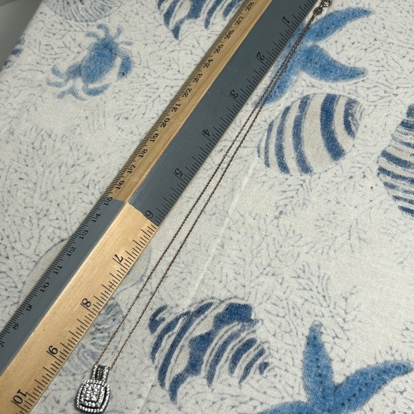 Elegant Square Crystal Pendant with 925 Chain Stamped KA Vintage 19" - Picture 13 of 15